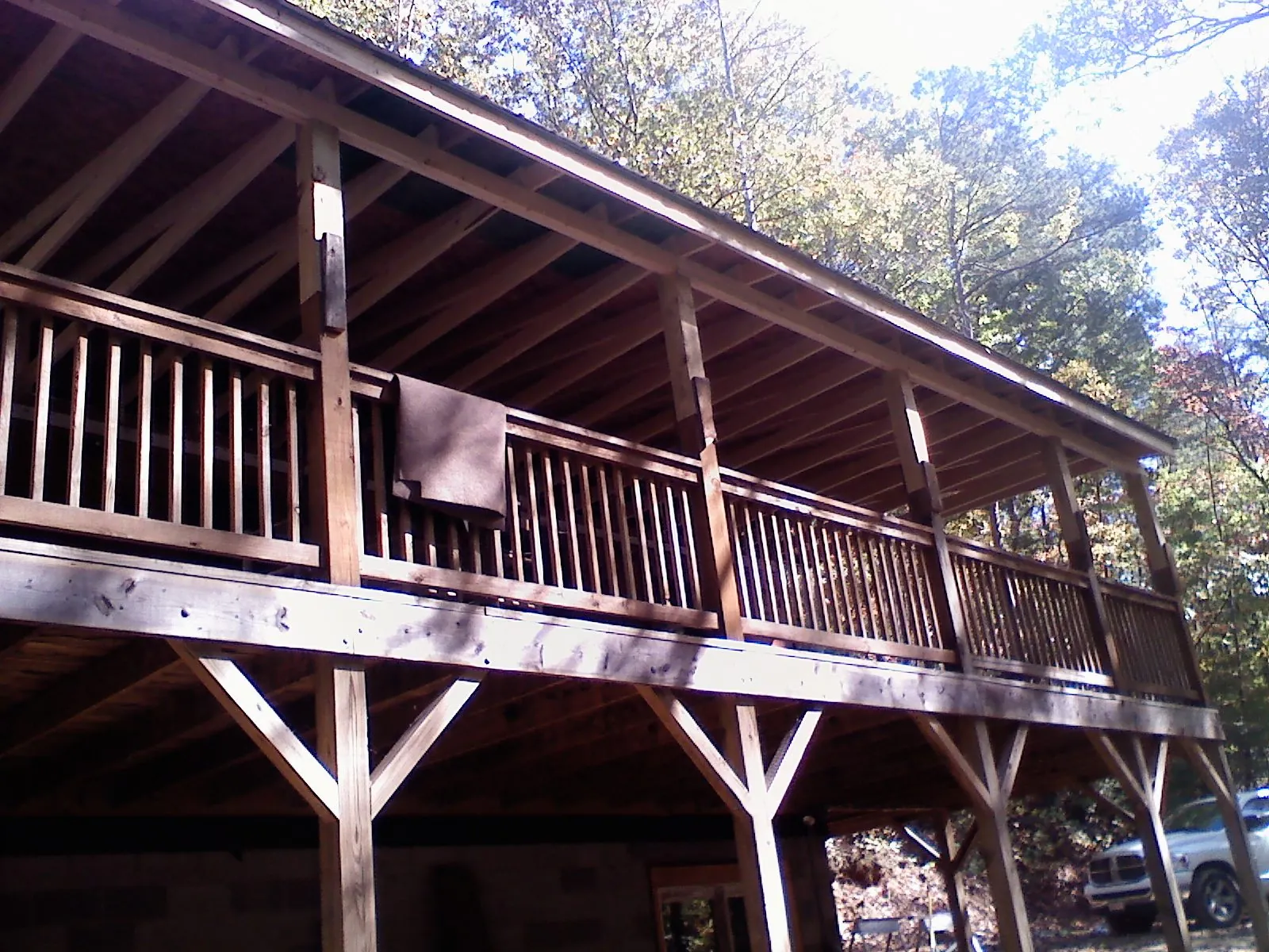 Timber framing under a new elevated porch and deck — Roof Leak Repair in Plains by Roofing Brothers